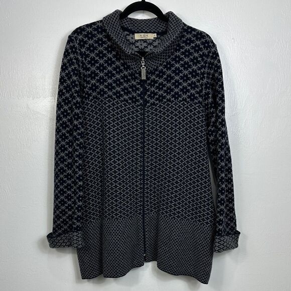 A. IDA Wool Blend Zip Up Cardigan Sweater With Pockets Size XL - Picture 1 of 10